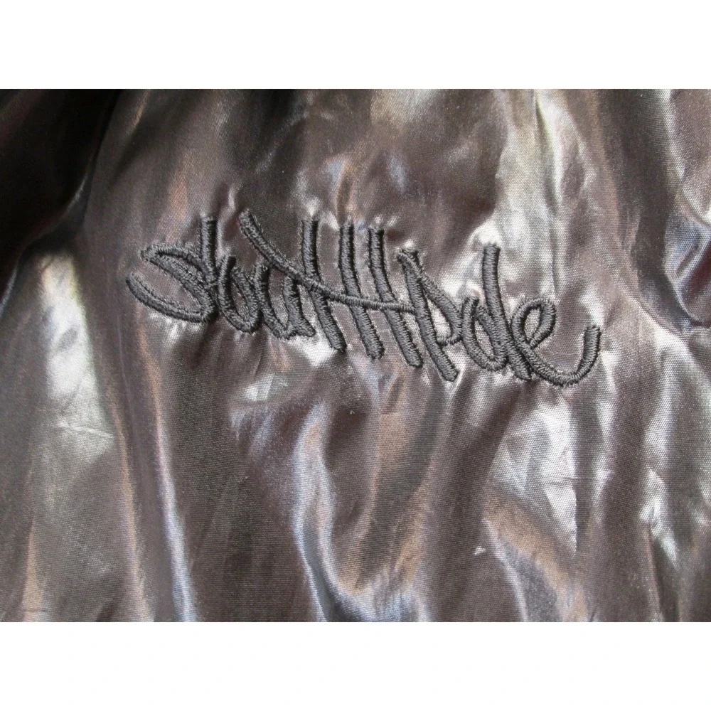 SOUTHPOLE Bomber Jacket Men XL Black Retro Y2K Pockets Embroidered Logo Vintage